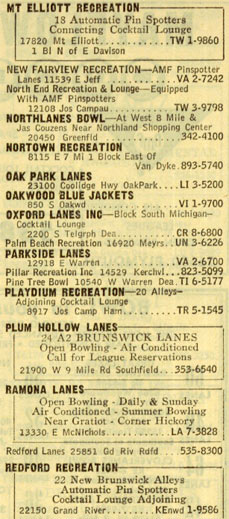 Redford Recreation (Redford Bowl) - Yellow Pages Listing (newer photo)